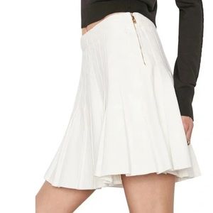 NEW Frame Pleated White Denim Tennis Skirt Preppy Cotton Mini Women's Size 27